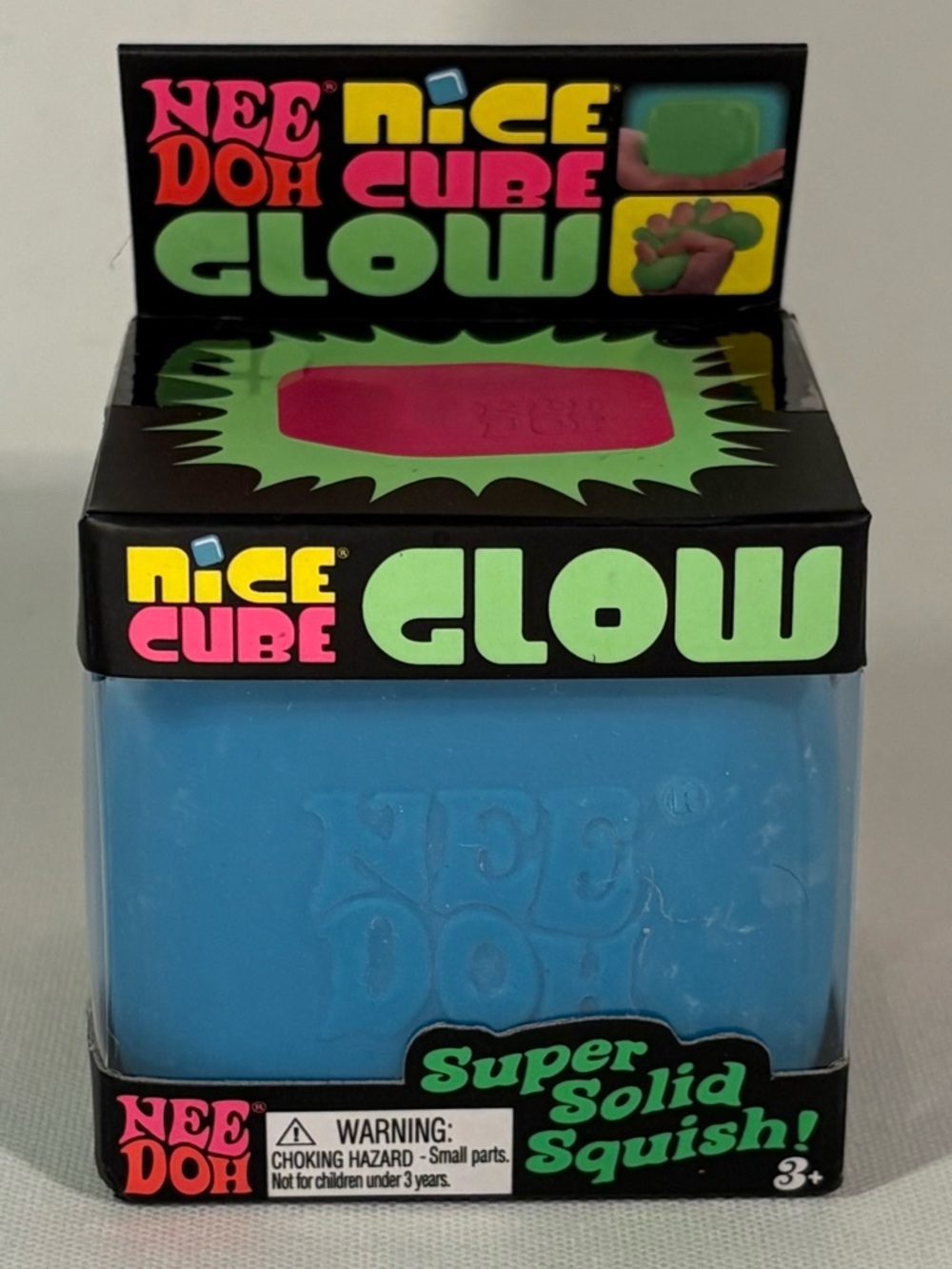 💙[BRAND NEW] NEE DOH NICE CUBE GLOW IN THE DARK SUPER SOLID SQUISH VIRAL TOY 💙